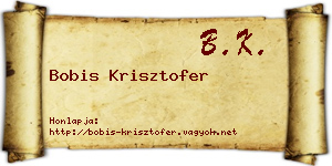 Bobis Krisztofer névjegykártya